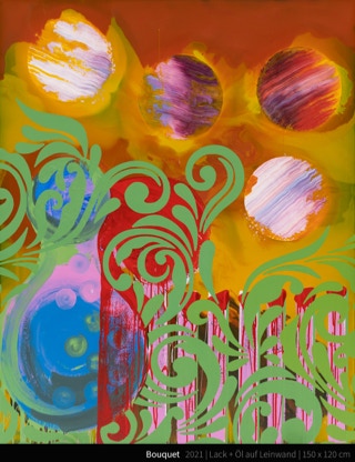 Bouquet - Blumen Flowers Stillleben still life Stillleben (früher Stilleben) bezeichnet in der Geschichte der europäischen Kunsttradition die Darstellung toter bzw. regloser Gegenstände (Blumen, Früchte, tote Tiere, Gläser, Instrumente o. a.).[1] Deren Auswahl und Gruppierung erfolgte nach inhaltlichen (oft symbolischen) und ästhetischen Aspekten. Zu einer eigenständigen Gattung der Malerei entwickelten sich diese Darstellungen am Anfang des 17. Jahrhunderts im Barock. Es wird unterschieden nach den dargestellten Gegenständen; es ergeben sich so die Unterarten Blumen-, Bücher-, Fisch-, Früchte-, Frühstücks-, Jagd-, Küchen-, Markt-, Musikinstrumente-, Vanitas- oder Waffenstillleben. Die Übergänge zu den Bildgattungen Interieur, Tierstück oder Genre sind zuweilen fließend. Der Begriff stil leven (niederl.: stil = unbewegt und leven = Dasein) für ein Gemälde ist zum ersten Mal um 1650 in einem holländischen Inventar zu finden. 