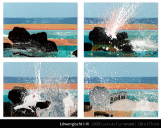 Löwengischt I-IV - Lion Meer Sea Beach Strand Sunset Glitzern Glitter Sonnenuntergang